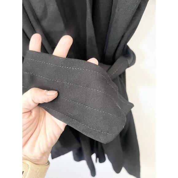 Ruby Ribbon Wrap Ponte Jacket Cardigan Sweater Top With Belt Size 2X XXL Black - Picture 5 of 9